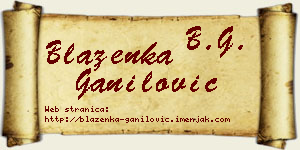 Blaženka Ganilović vizit kartica